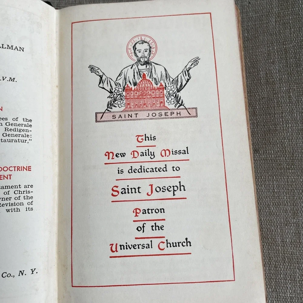 Saint Joseph Daily Missal 1956 Catholic Prayer Book Confraternity Revised Editio